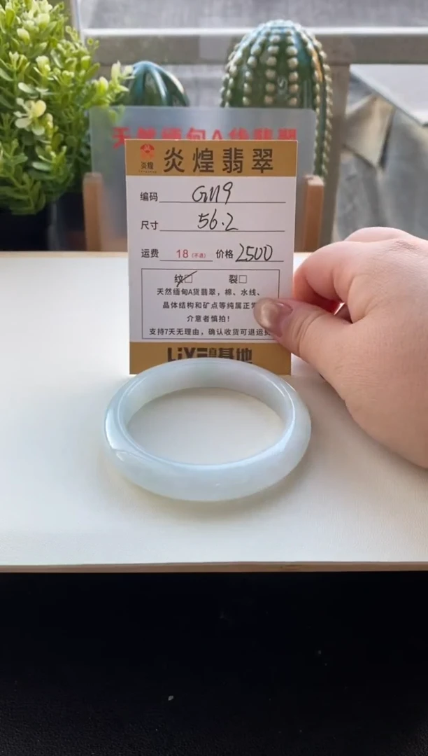 未镶嵌手镯翡翠圈口56编码g119