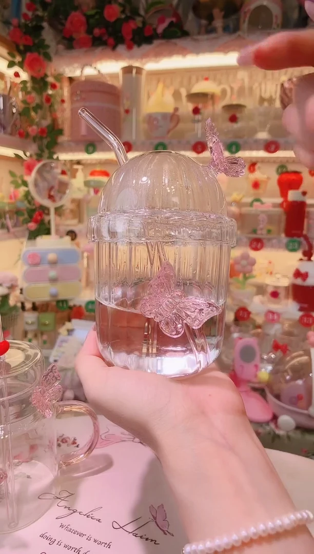 其他品质好发货快放心拍！蝶恋花吸管杯
