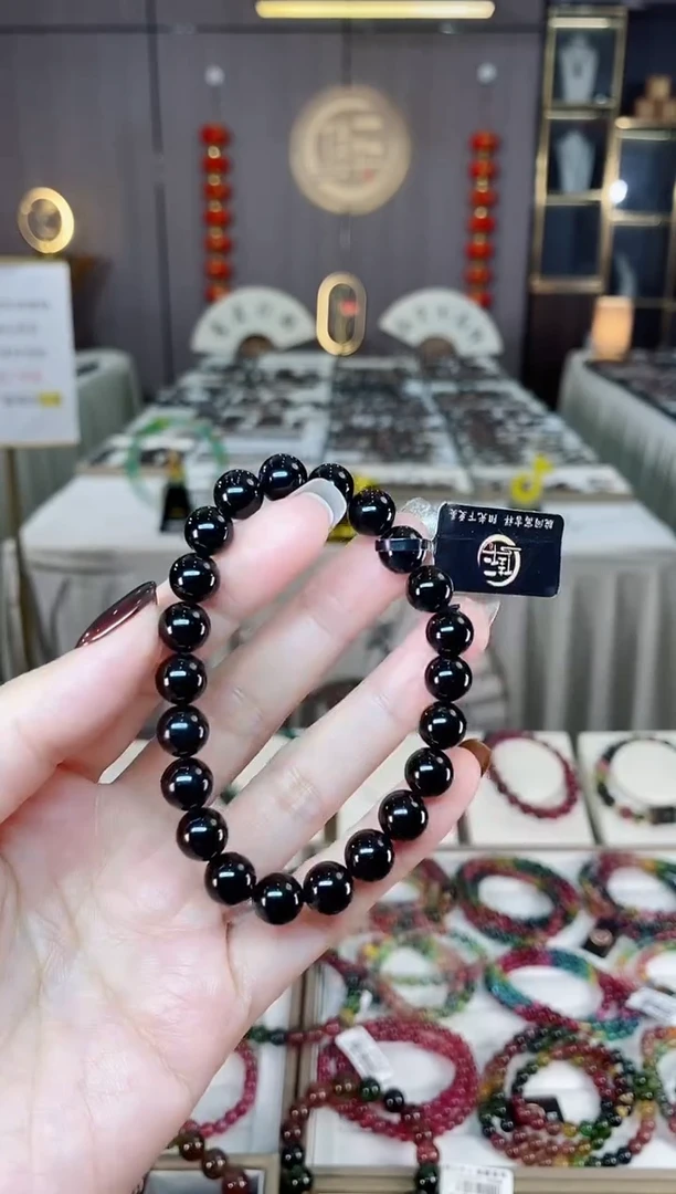 未镶嵌老矿碧玺单圈手串8mm+碧玺dan多样性发货一条