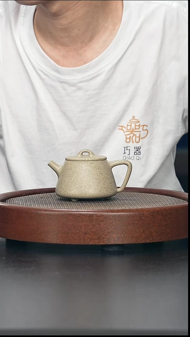 茶壶紫砂中高瓢-黑段-全手工无添加-190cc（完美品）