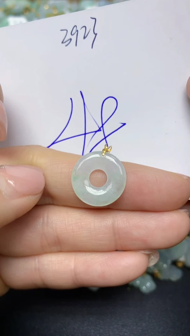 【闪购商品】翡翠挂件18K金镶嵌 天然翡翠A货