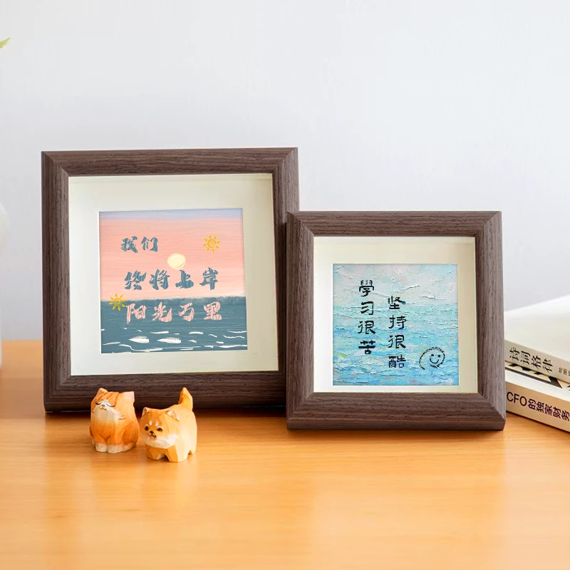 小相框油画风励志礼物摆台生日送闺蜜朋友立体卧室办公桌面小摆件