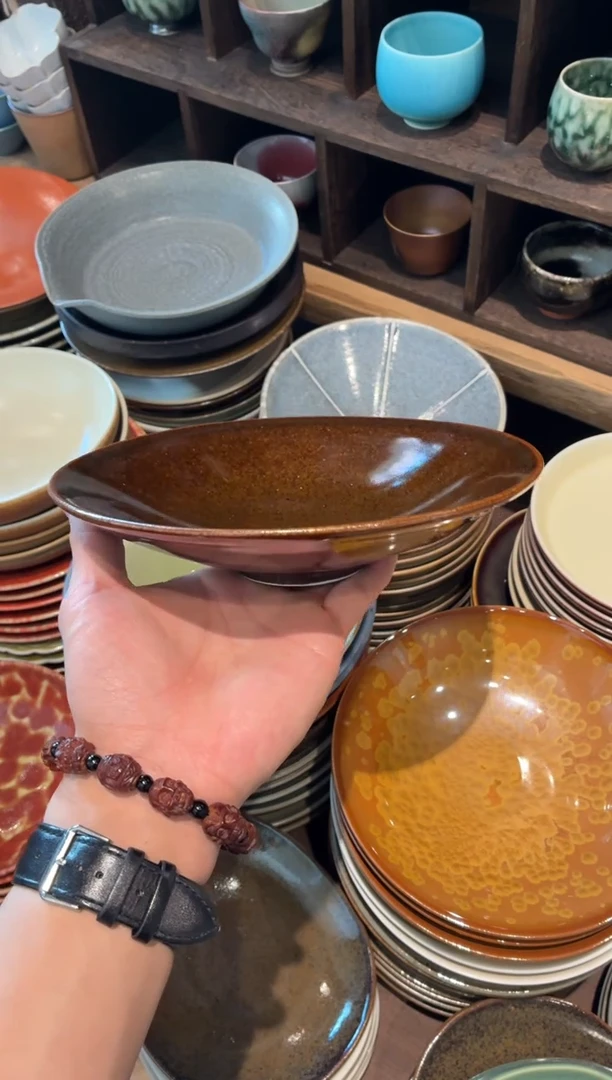 瓷片全量 8寸松木釉斗盘菜盘