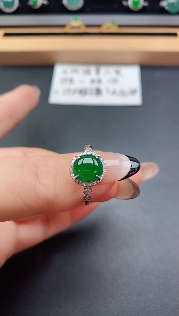 银S925镶嵌戒指翡翠50805