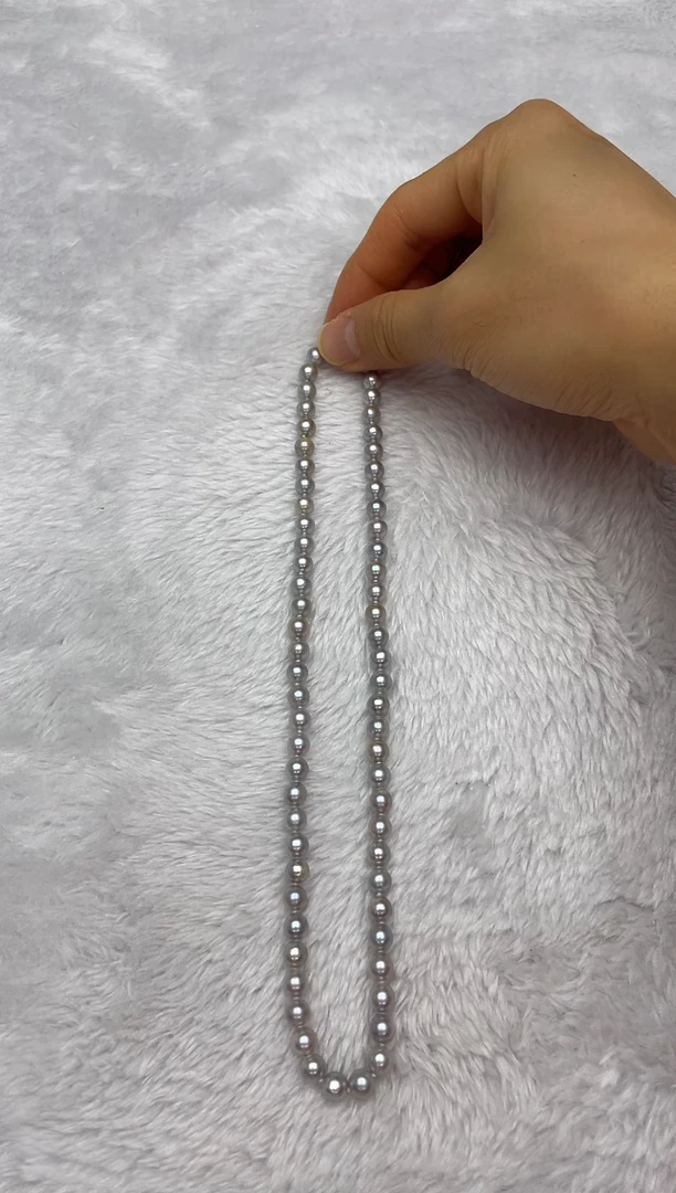 项链银S925镶嵌海水珍珠AK真多麻6-6.5mm