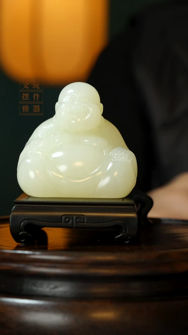 玉《弥勒佛》手把件摆件