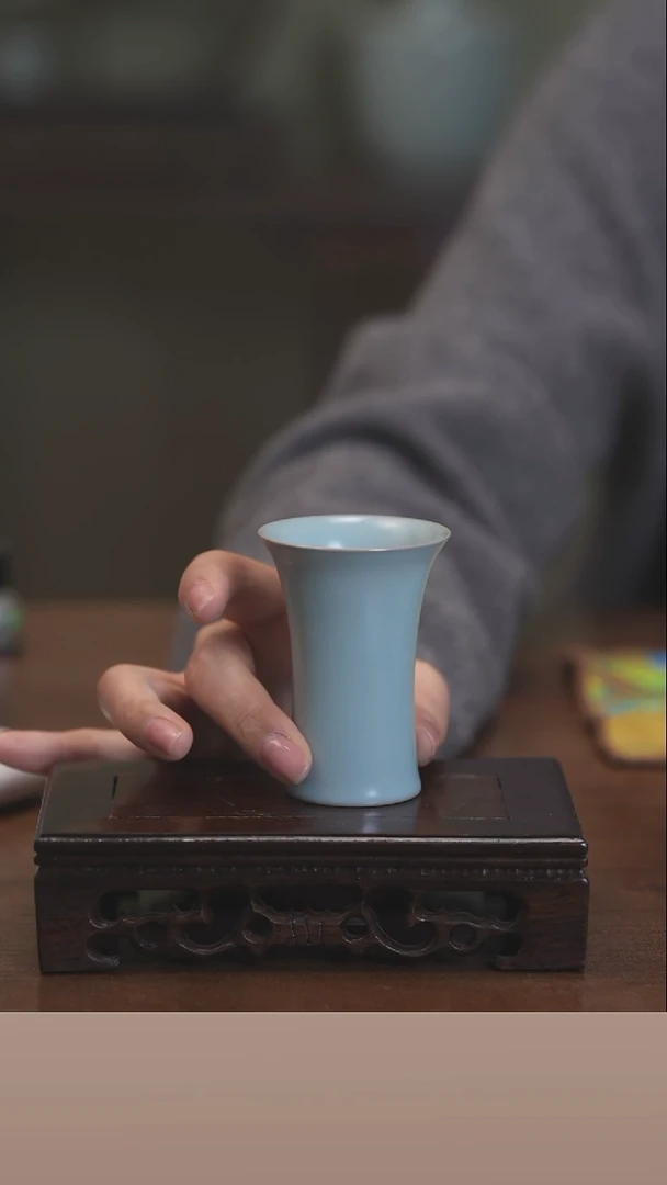 【闪购商品】清凉寺原产地仿古釉手工汝瓷闻香杯