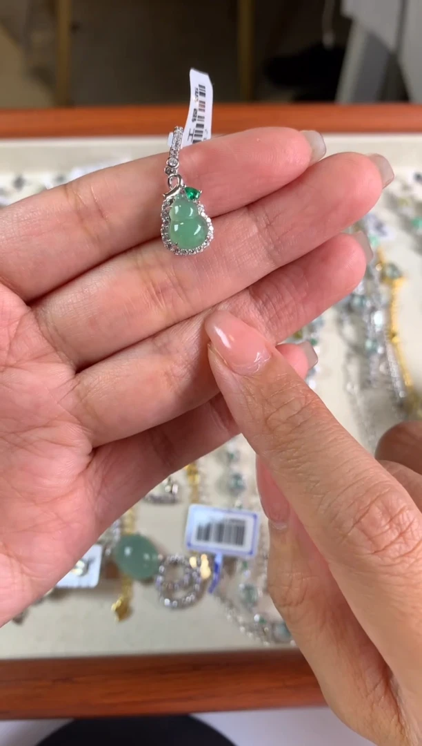 银S925镶嵌戒指翡翠吊坠