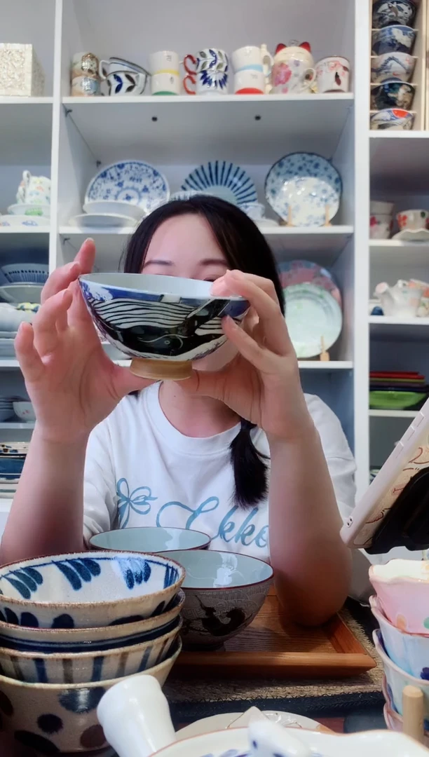 陶瓷【微瑕】美浓烧鲸鱼中号碗