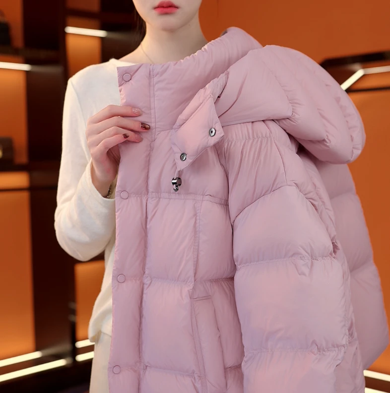 （甄选大朵鸭绒）2025新款针织领袖口翻边撞色高端气质羽绒服YR029