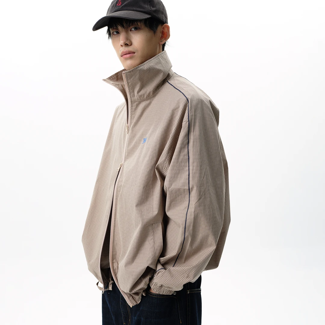 roaringwild a arch 咆哮野兽  卡其色格纹花苞夹克外套