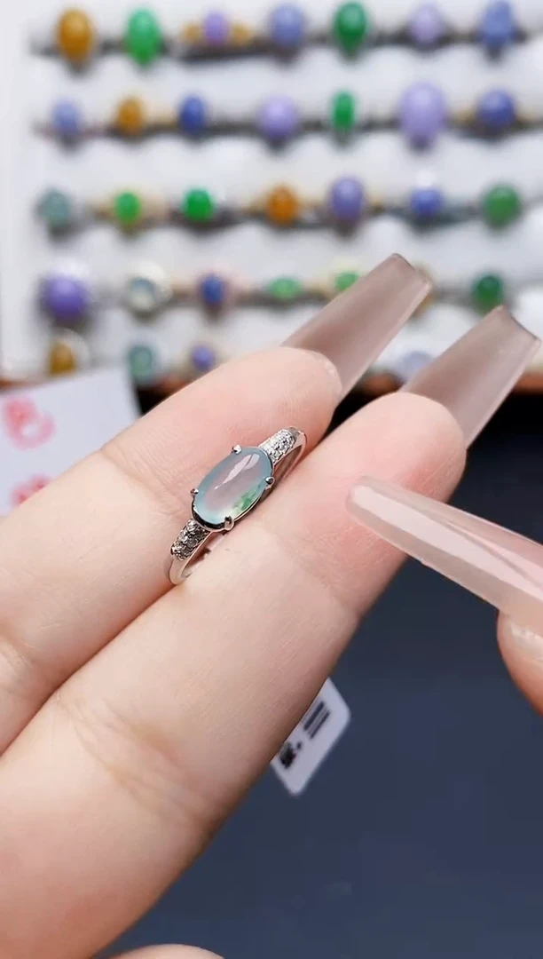 银S925镶嵌戒指翡翠3322