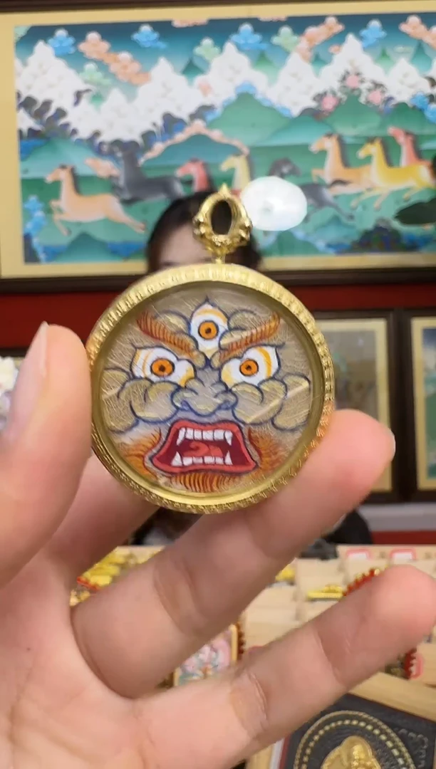 吊坠白-热贡纯手绘