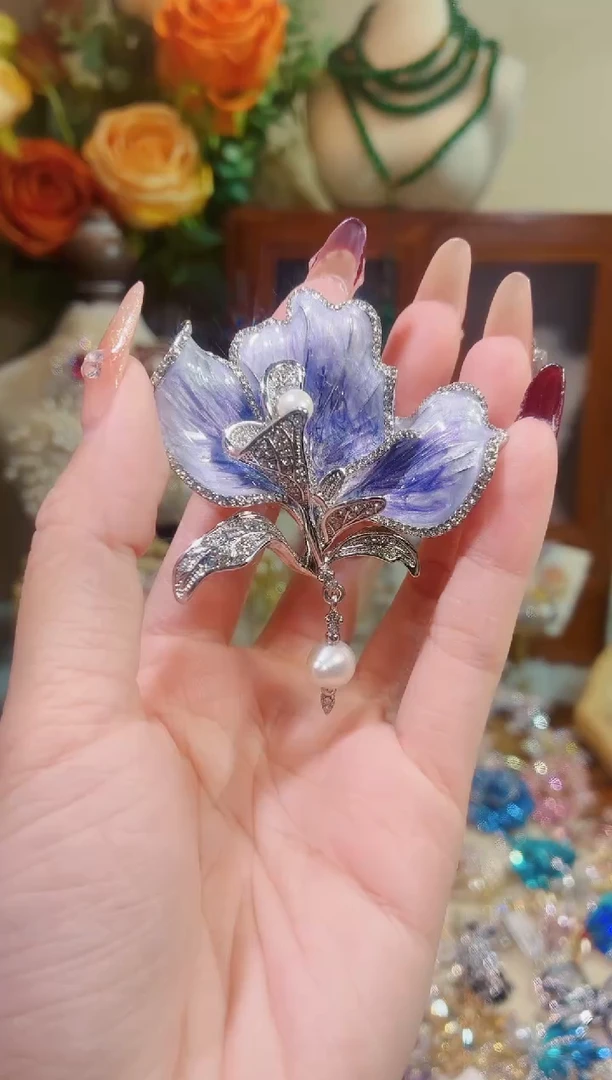 合成立方氧化锆铜合金紫瓣兰心