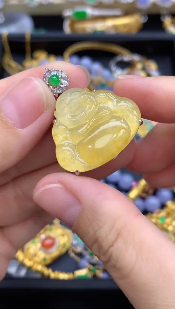 颈饰18K金镶嵌翡翠836-中国好珍宝