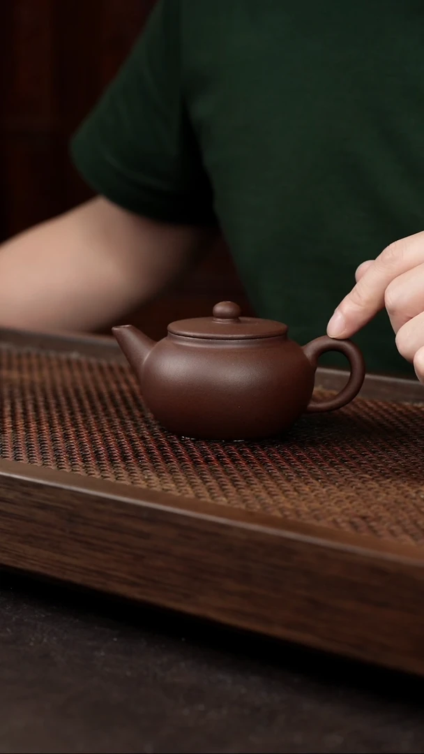 茶壶紫砂紫泥平盖水平