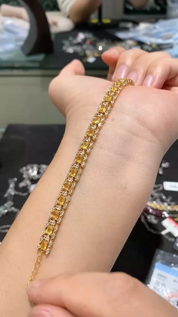 【闪购商品】蓝宝石手链银S925镶嵌手链