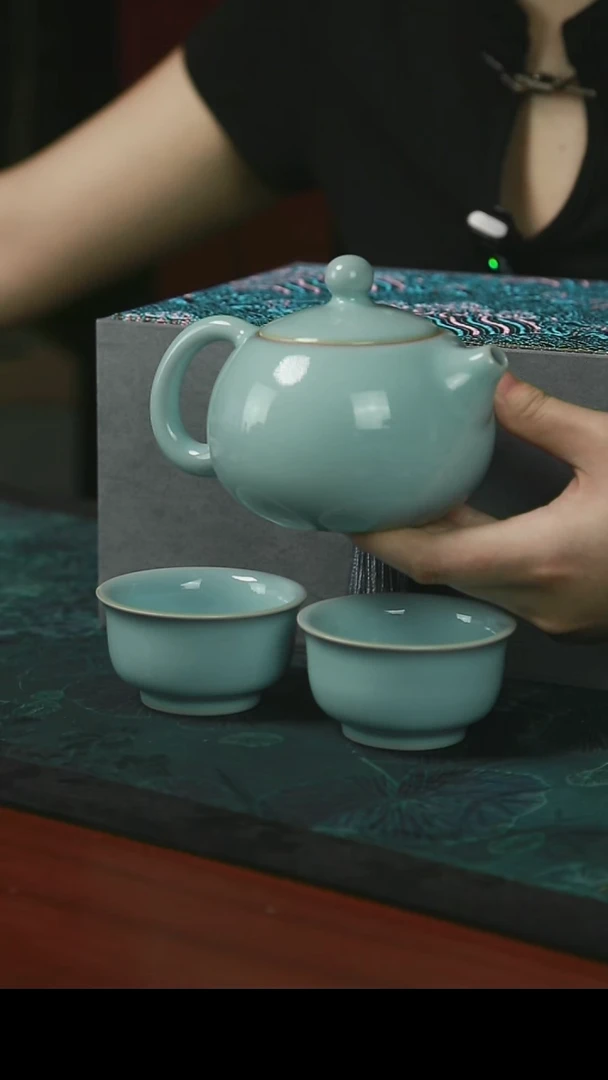 西施壶 一壶两杯 支钉 开片 一级品  230毫升