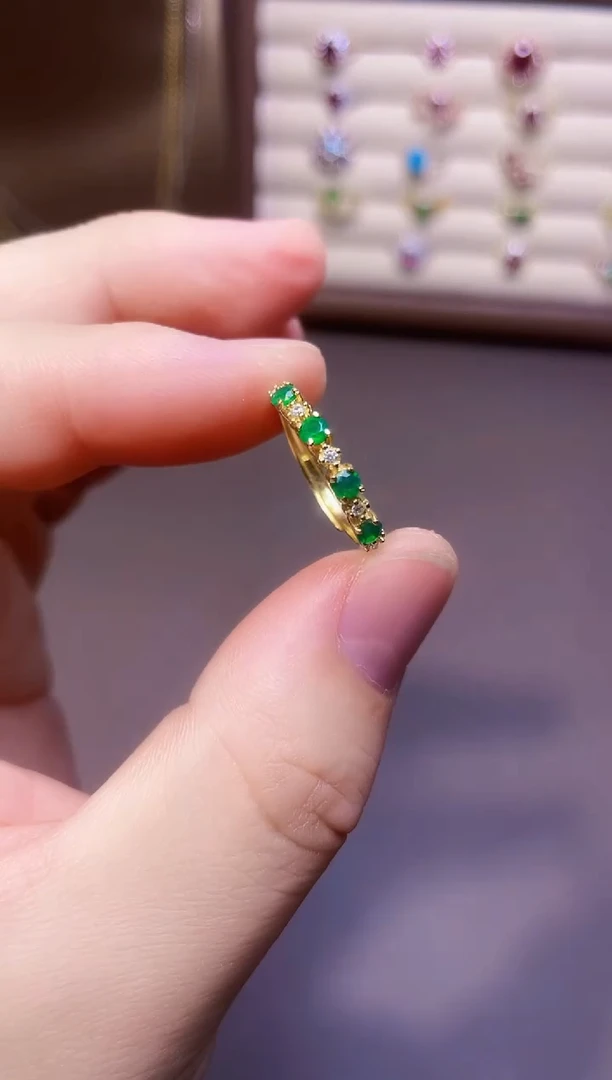 【闪购商品】祖母绿戒指银S925镶嵌1