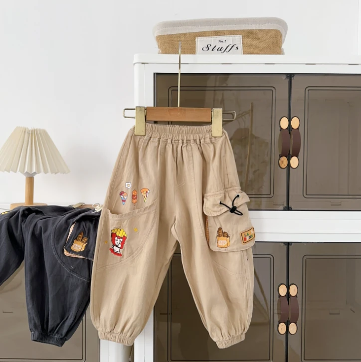 儿童防蚊裤长裤夏季男童女童凉爽工装裤裤子男宝宝灯笼裤1651