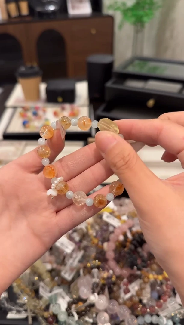 水晶手链合金橘子汽水多宝x1866