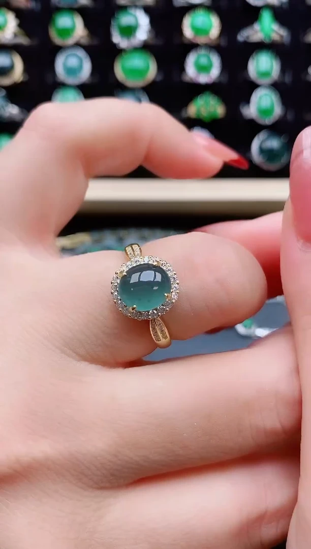 【闪购商品】翡翠戒指银S925镶嵌58508