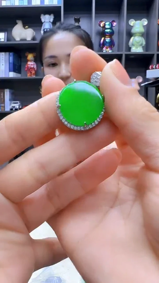 颈饰银S925镶嵌翡翠高货diy劲饰