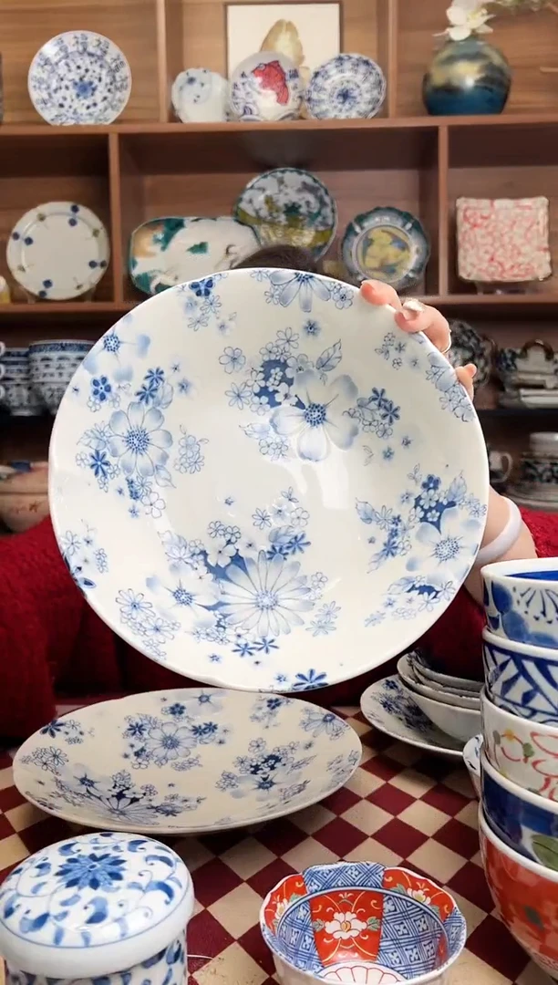 【闪购商品】瓷片有古窑花集21cm汤钵碗