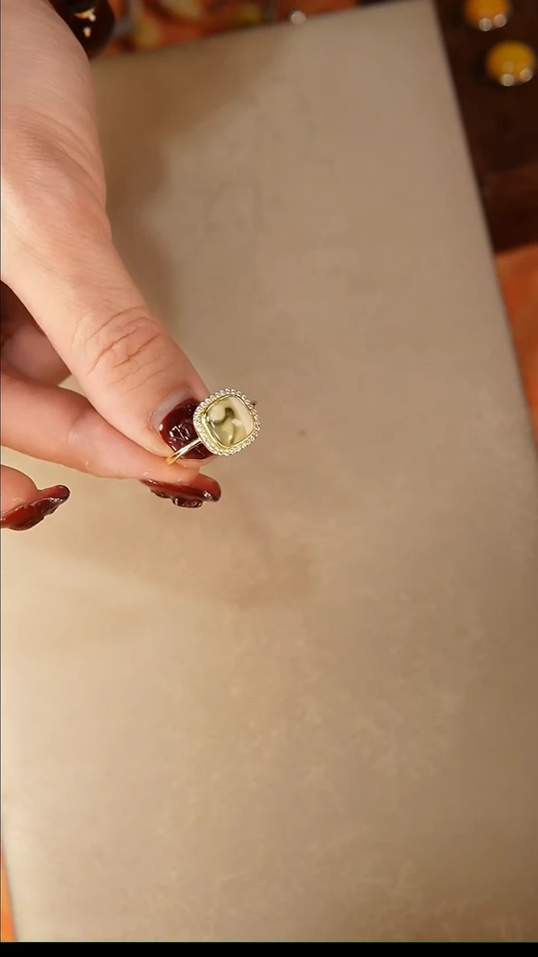 【闪购商品】琥珀戒指银S925镶嵌戒指