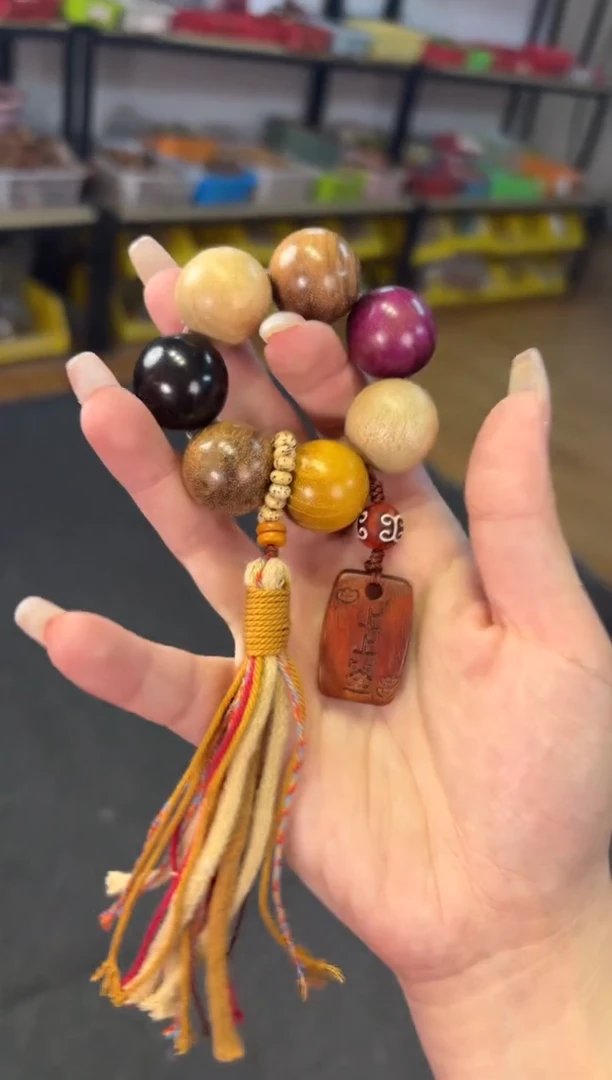 【闪购商品】非洲檀香无事牌 2.0多宝木珠上上签手