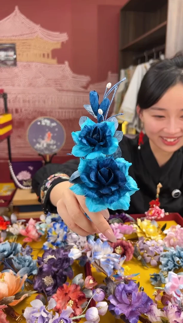 【闪购商品】刺绣非遗绒花（发饰）