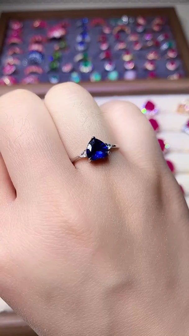 【闪购商品】蓝宝石戒指银S925镶嵌000