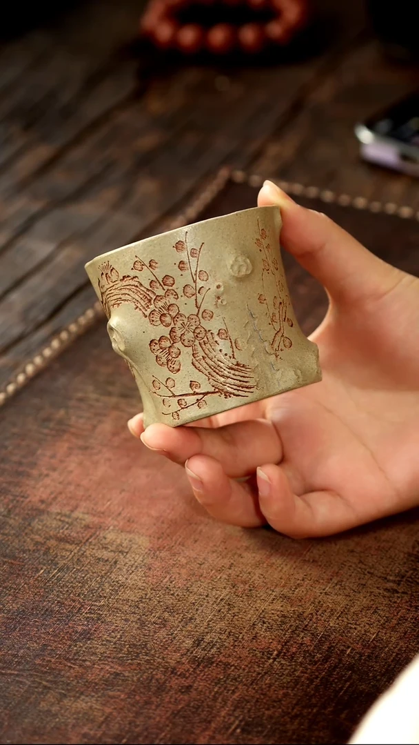 茶杯紫砂非遗茶器-梅花树桩