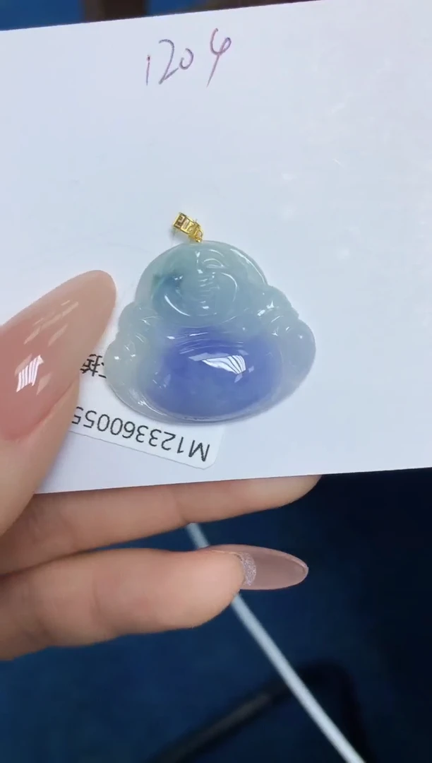 翡翠18K金镶嵌颈饰 天然翡翠A货