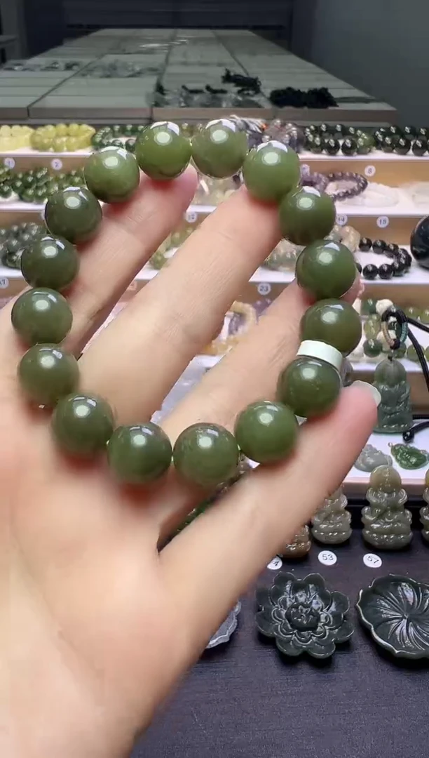 未镶嵌手串和田玉68号链接卡12mm