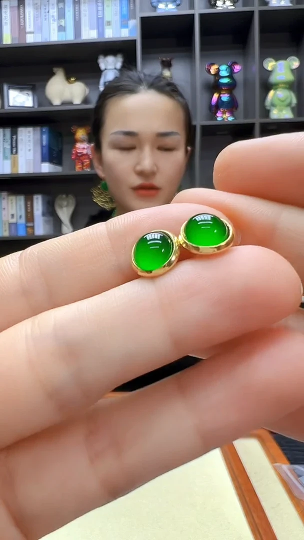 翡翠14K金镶嵌颈饰沉白diy劲饰