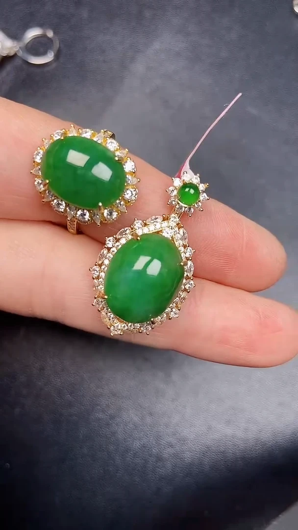 银S925镶嵌戒指翡翠1410