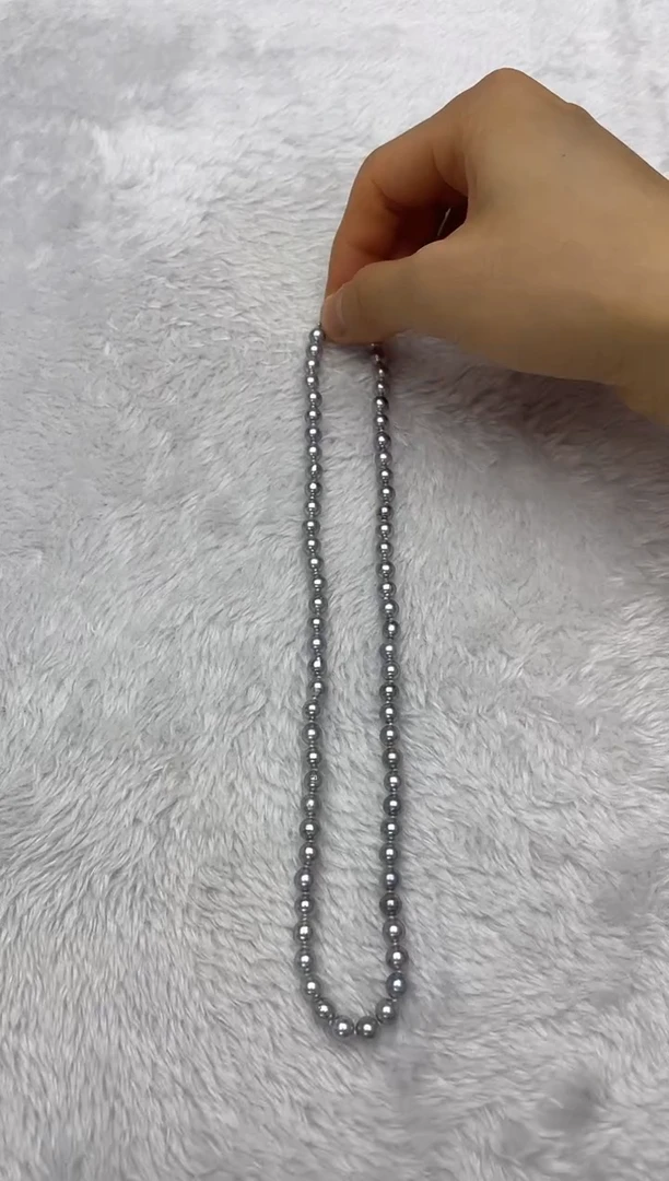 海水珍珠银S925镶嵌项链AK真多麻5.5-6mm