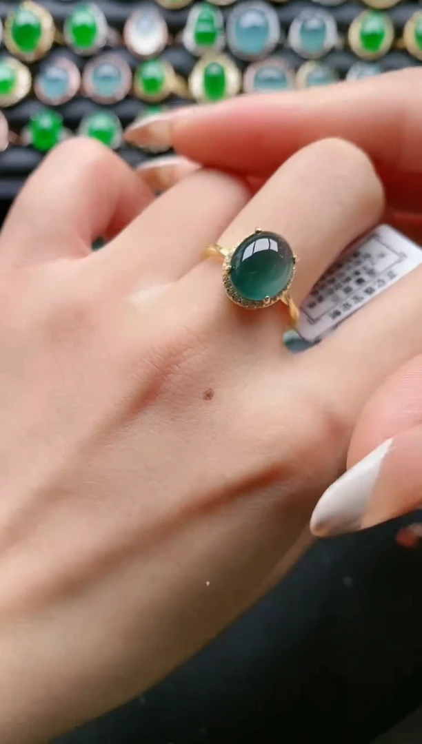 【闪购商品】翡翠戒指银S925镶嵌111111