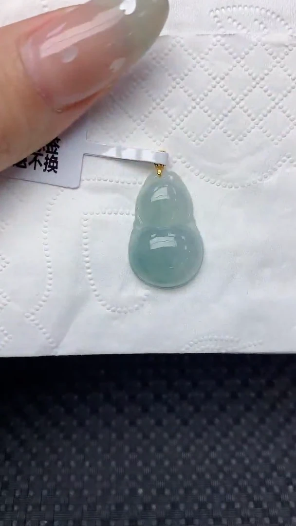 翡翠18K金镶嵌颈饰天然翡翠a货