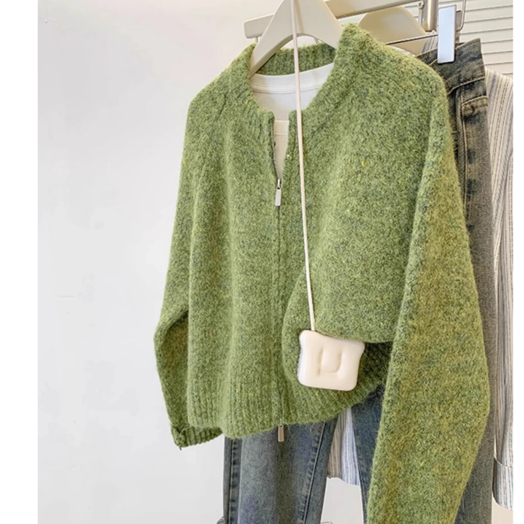 韩版盐系奶fufu慵懒风针织开衫女新款洋气减龄时尚百搭毛衣潮