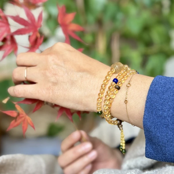 曦光里【交个朋友专属】天然巴西黄水晶【世家金】三圈金发晶招财手串