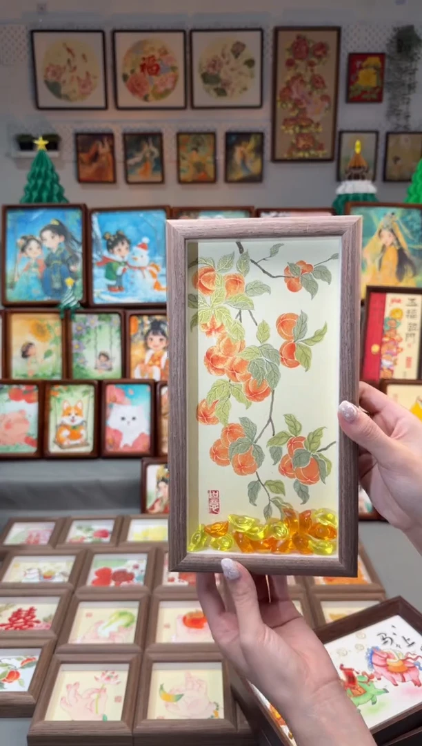 国画满满好柿元宝 手绘国画28