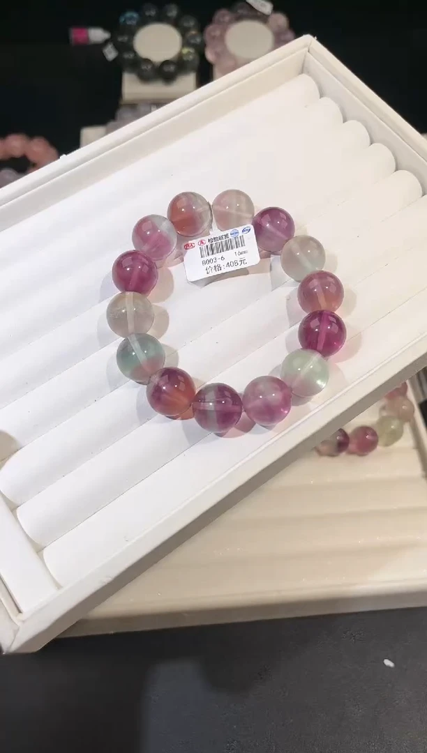 手链未镶嵌萤石多样性发一Q88彩萤石16mm