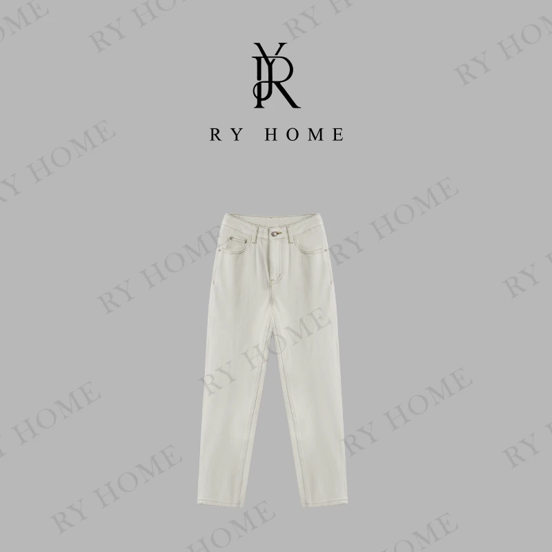 【容雨RYHOME】春季新款四面高弹显瘦九分烟管牛仔裤251K2402