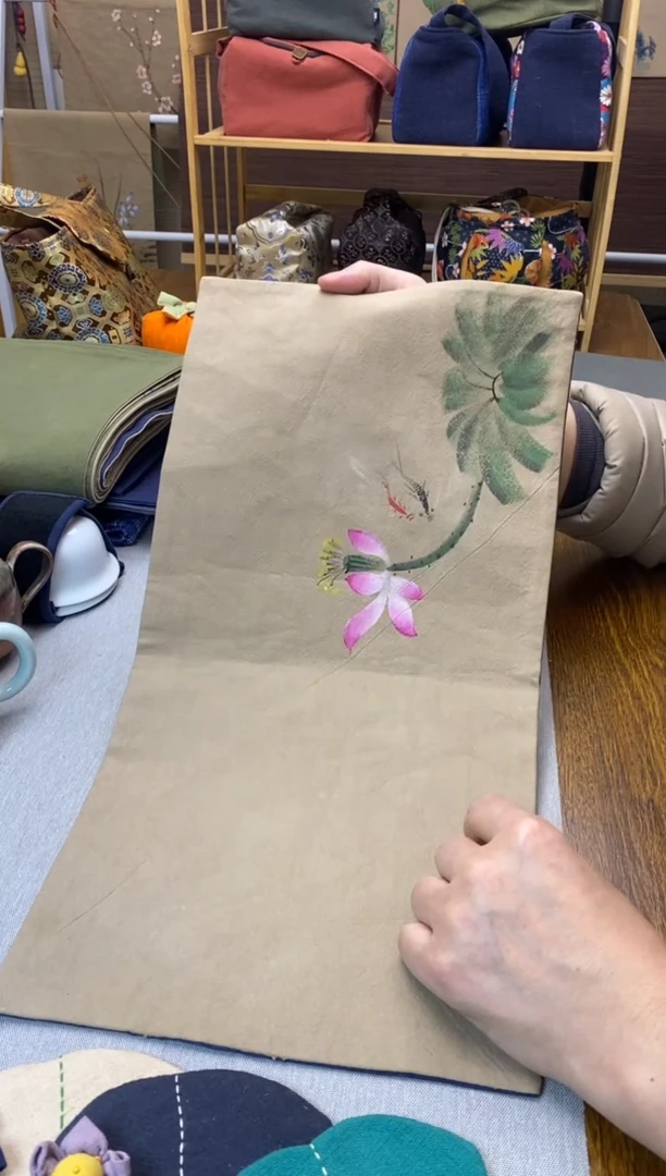 手绘茶席（荷花鱼）
