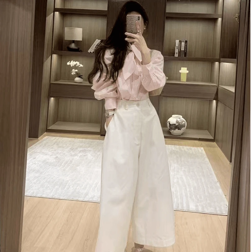 2025春秋通勤穿搭高级感洋气时尚时髦气质减龄小香风衬衫裤子套装