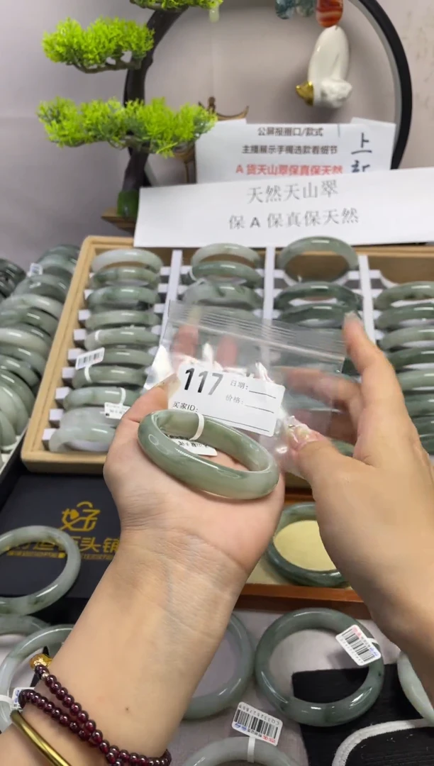 石英质玉（天山翠）手镯未镶嵌117