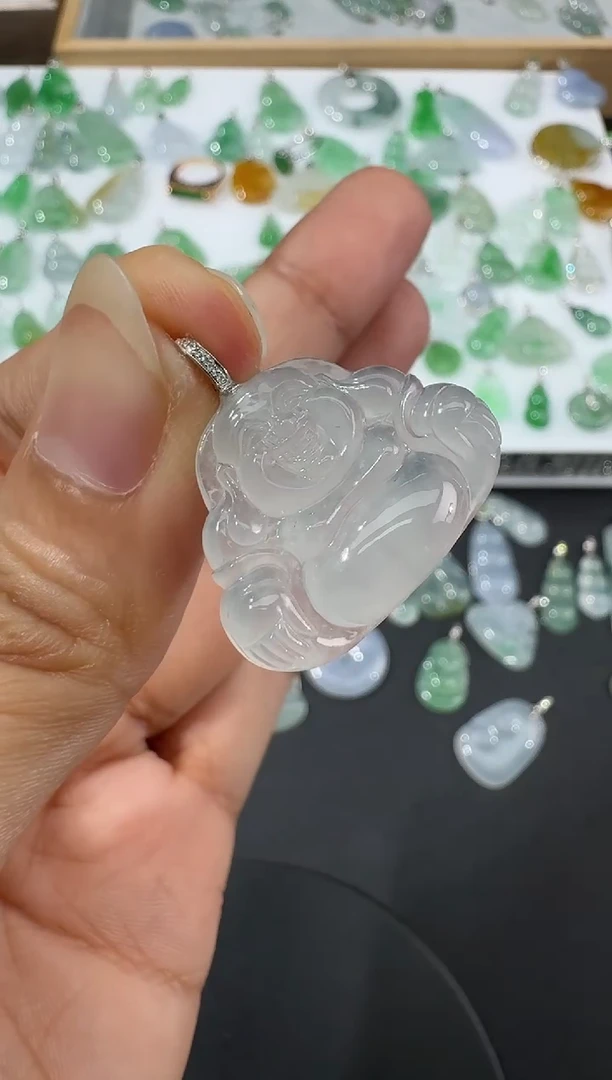 翡翠18K金镶嵌颈饰 H0714-S1501-196