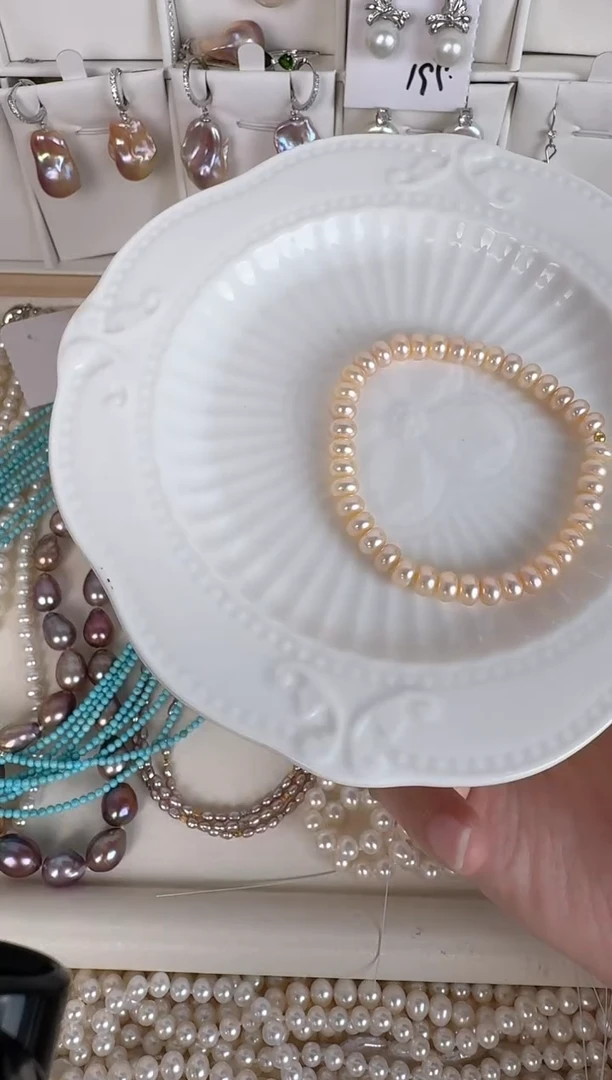 【闪购商品】淡水珍珠手绳银S925镶嵌a02